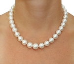 10-11.9mm White South Sea Round Pearl Necklace - AAA Quality - Secondary Image