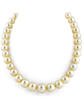 10-12mm Champagne Golden South Sea Pearl Necklace - AAA Quality