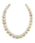 10-13mm Golden & White South Sea Multicolor Pearl Necklace - AAAA Quality