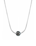 Pearl Moments - 8mm Tahitian South Sea Pearl Silver Adjustable Chain Necklace