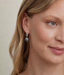 Tahitian South Sea Pearl & Diamond Belle Earrings - Model Image
