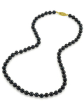 6.0-6.5mm Japanese Akoya Black Pearl Necklace- AA+ Quality - Model Image