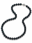7.5-8.0mm Japanese Akoya Black Pearl Necklace - AA+ Quality