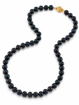 7.5-8.0mm Japanese Akoya Black Pearl Necklace - AA+ Quality - Third Image