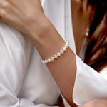 7.0-7.5mm Akoya White Pearl Bracelet- Choose Your Quality - Model Image