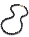 8.0-8.5mm Japanese Akoya Black Pearl Necklace- AA+ Quality - Third Image
