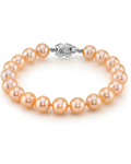 8.5-9.5mm Peach Freshwater Pearl Bracelet - AAA Quality