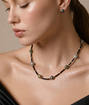 10-11mm Tahitian South Sea Multicolor Pearl & Gemstone Necklace - Model Image