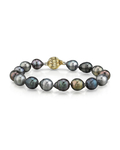 Tahitian South Sea Multicolor Baroque Pearl Bracelet - AAA Quality - Secondary Image