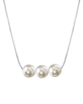 Pearl Moments - 7.5-8.0mm Akoya Pearl Silver Adjustable Chain Necklace - Model Image
