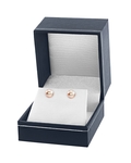 7mm Peach Freshwater Round Pearl Stud Earrings - Fourth Image