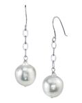 White South Sea Baroque Pearl Dangling Tincup Earrings
