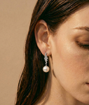 South Sea Pearl & Diamond Bowie Earrings - Model Image