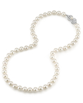 7.5-8.0mm Japanese Akoya White Choker Length Pearl Necklace- AAA Quality