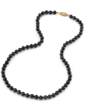 5.5-6.0mm Japanese Akoya Black Pearl Necklace- AA+ Quality - Model Image