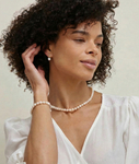 Freshwater Pearl Lindsey Earrings - Model Image
