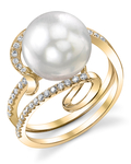 South Sea Pearl & Diamond Ivy Ring - Secondary Image