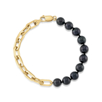 7.5-8.0mm Black Freshwater Pearl & Chain Blake Bracelet - Secondary Image