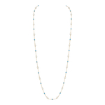 White Freshwater Pearl Tincup Turquoise Necklace