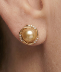 Golden South Sea Pearl and Diamond Lexi Earrings - Secondary Image