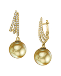 Golden South Sea Pearl & Diamond Liv Earrings