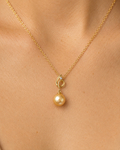 14K Gold Golden Pearl & Diamond Symphony Pendant - Secondary Image