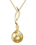 Golden Sea Pearl & Diamond Madison Pendant