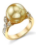 Golden Pearl & Diamond Ariella Ring