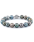 9-10mm Tahitian South Sea Multicolor Pearl Bracelet - AAAA Quality
