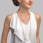Opera Length 10.0-10.9mm Akoya White Pearl Necklace - GIA Certified - Secondary Image