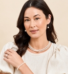 7.0-7.5mm White Freshwater Pearl Double Strand Necklace - Secondary Image