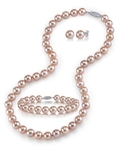 6.5-7.0mm Pink Freshwater Pearl Necklace, Bracelet & Earrings