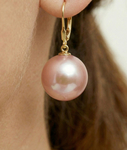 Pink Freshwater Pearl Classic Elegance Earrings - Secondary Image