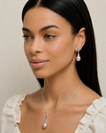 Pink Freshwater Pearl Long Teardrop Pendant - Secondary Image