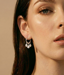 White Freshwater Baroque Pearl Amara Earrings - Model Image