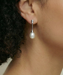 Freshwater Pearl Long Drop Earrings - Secondary Image