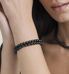 Japanese Akoya Black Double Pearl Bracelet - Various Sizes - Model Image