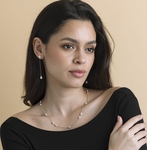 White Freshwater Pearl Tincup Anna Necklace - Secondary Image