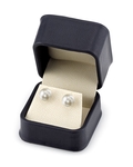 9.5-10.0mm White Akoya Round Pearl Stud Earrings - Fourth Image