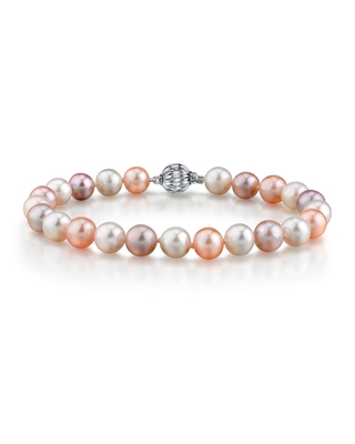 7.0-7.5mm Multicolor Freshwater Pearl Bracelet - AAAA Quality