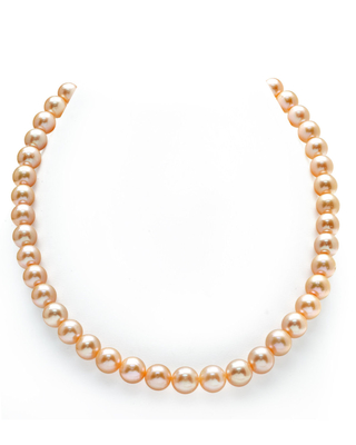 9-10mm Peach Freshwater Pearl Necklace - AAA Quality