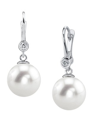 Freshwater Pearl & Diamond Michelle Earrings