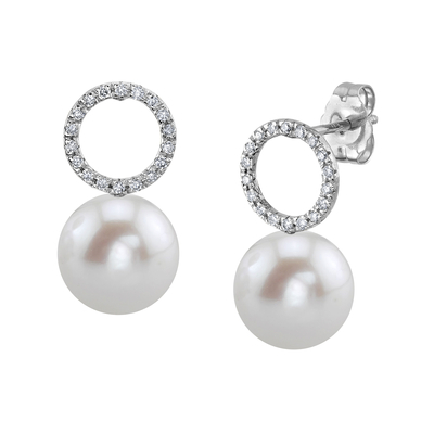 Freshwater Pearl & Diamond Maya Earrings