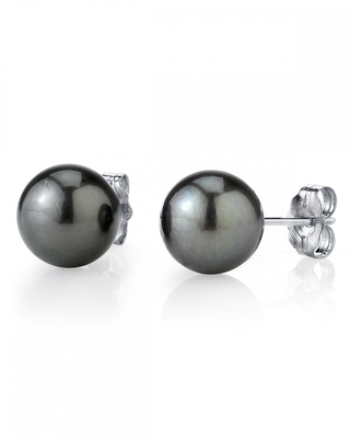 12mm Tahitian South Sea Round Pearl Stud Earrings