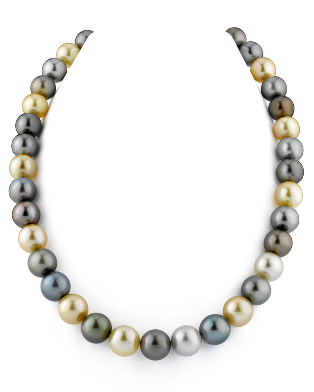 11-13mm Tahitian & Golden South Sea Pearl Necklace