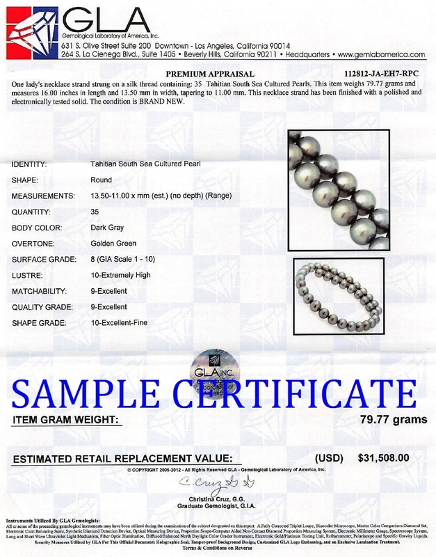 11-13mm Tahitian South Sea Pearl Necklace - AAA Quality - Secondary Image