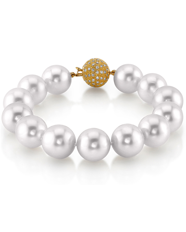 12-13mm White South Sea White Pearl Bracelet - Model Image