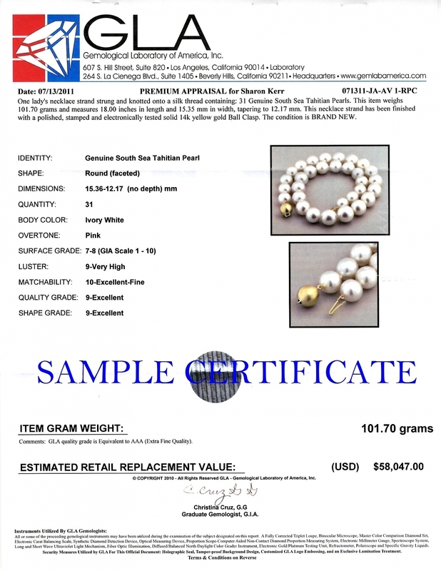 12-16.3mm White South Sea Pearl Necklace - AAA Quality - Secondary Image