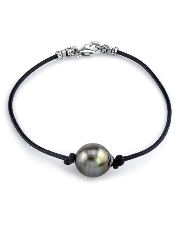 Tahitian South Sea Baroque Pearl Leather Bracelet- Various Sizes
