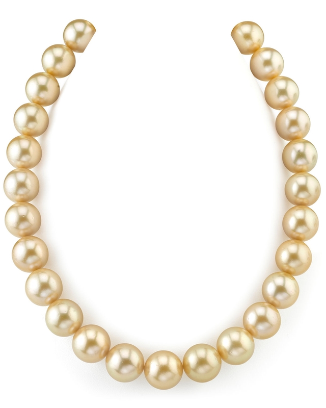 16-17.8mm Golden South Sea Pearl Necklace - AAAA Quality